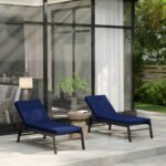 2-Piece Patio Chair Cushions with Backrests, Replacement Cushions for Outdoor Lounge Chair, Navy - Image 8
