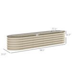 7.9' x 2' x 1.4' Galvanized Raised Garden Bed Kit, Metal Planter Box with Safety Edging, Cream - Image 3
