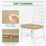 Patio Dining Set for 6, Outdoor Furniture Set with a Table & Chairs, Cushions, Umbrella Hole for Garden, Backyard, or Poolside, Beige - Image 6
