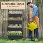 4-Tier Vertical Raised Garden Planter with 4 Boxes, Outdoor Plant Stand Grow Container for Vegetable & Flowers, Black - Image 5