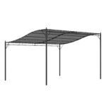 10' x 13' Outdoor Pergola Gazebo, Steel Patio Canopy with Weather-Resistant Fabric and Drainage Holes