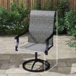 Patio Swivel Chairs Set of 2, High Back Patio Dining Chairs with All-Weather Mesh for Backyard, Lawn, Garden, Gray - Image 3