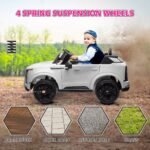 2-Seater 12V 10AH Ride on Truck, Cadillac Escalade Licensed Electric Car for Kids w/ Spring Suspension Wheels, White - Image 8