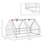 Portable Mini Greenhouse, Outdoor Garden with Large Zipper Doors and Water/UV PE Cover, 5.9' x 3' x 3', White - Image 3
