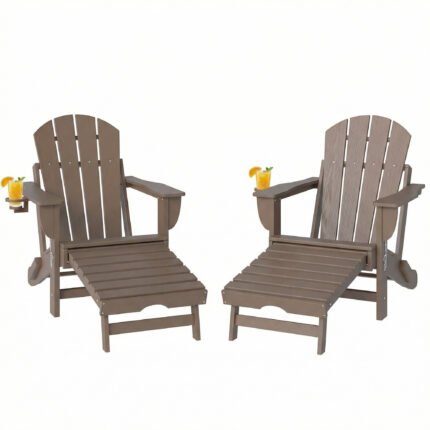 Folding Adirondack Chair Set of 2 with HDPE Fire Pit Chair