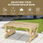 2-Person Garden Bench Outdoor Wagon Wheel Porch Bench for Backyard, Patio, Garden Natural - Image 6