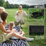 Reversible Outdoor Rug, Waterproof Plastic Straw with Carry Bag, 8' x 10', Blue & White Gourd Border - Image 8