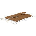 59" Tufted Bench Cushions & Throw Pillows, Replacement Bench Seat Pad, Back & 2 Pillows for Outdoor Furniture, Tan - Image 3