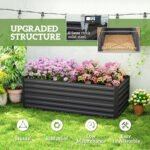 Galvanized Raised Garden Bed, Steel Outdoor Planters with Reinforced Rods, 71" x 36" x 23", Black - Image 5