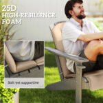 Set of 4 Outdoor Chair Cushions, High Back Adirondack Chair Cushion with Ties, High-Density Foam, Beige - Image 4