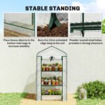 Mini Greenhouse with Screen Roof, Portable Small Greenhouse with Roll-Up Zipper Door, 27.6" x 19.7" x 50", White - Image 8