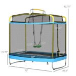 3-in-1 Trampoline for Kids, 6.9' Kids Trampoline with Net, Light Blue - Image 3