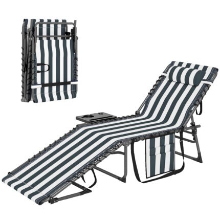 Folding Outdoor Chaise Lounge Chair Tanning Chair