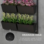 3-Tier Hanging Planter with 6 Pots for Indoor and Outdoor Use, Wall Planter, Self Draining & Wall Mounted, Black - Image 6