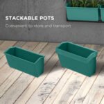 3-Tier Hanging Planter with 6 Pots for Indoor and Outdoor Use, Wall Planter, Self Draining & Wall Mounted, Green - Image 7