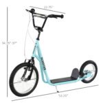 Teens Youth Scooter Ride On Toy with Adjustable Handlebar, Dual Brakes, and Inflatable Wheels For Kids 5+ - Image 3