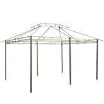 10' x 13' Outdoor Soft Top Gazebo Pergola with Curtains, 2-Tier Steel Frame Gazebo for Patio, Sage Gray - Image 7