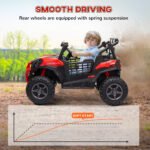 2 Seater 24V Kids Electric Car w/ Remote Control, 3 Speed, LED Lights, Music, Horn, Spring Suspension, Slow Start - Image 6