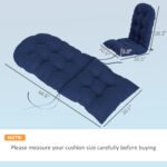 Adirondack Chair Cushions Set of 2, Tufted High Back Patio Non-Slip Cushions for Adirondack Chairs, Navy Blue - Image 3