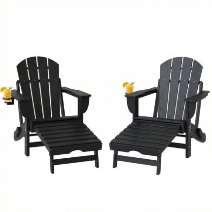 Folding Adirondack Chair Set of 2 with HDPE Fire Pit Chair