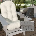 Adirondack Chair Cushions Set of 2, Tufted High Back Patio Non-Slip Cushions for Adirondack Chairs, Beige - Image 6