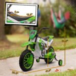 12V Kids Motorcycle w/ Treaded Tires, 5mph Top Speed Electric Bike for Kids, Ride On Motorcycle w/ Training Wheels, Battery Charger, Spring Suspension - Image 3