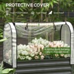 Raised Garden Bed with Legs and Cover, Metal Elevated Planter Box with Bottom Shelf and Liner for Vegetables, Black - Image 4