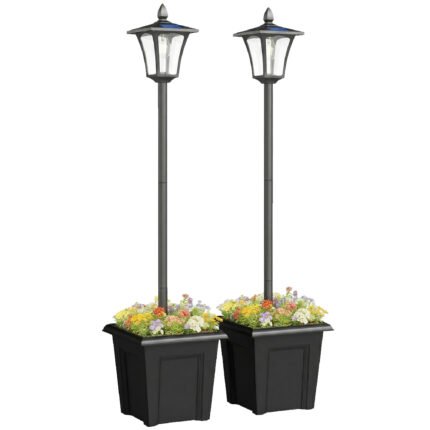 63" Solar Lamp Post Lights 2 Pack with Waterproof LED Solar Light Posts