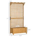 Wood Planter with Trellis for Vine Climbing, Raised Garden Bed, Privacy Screen for Backyard, Patio, Yellow - Image 3