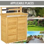 Backyard Garden Tool Storage Shed, Outdoor Storage & Potting Bench with 2 Magnetic Close Doors & Large Interior Storage Space - Image 6