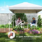 10' x 10' Pop Up Canopy Tent with 2 Half Sidewalls, UV50+ Instant Sun Shelter with Wheeled Carry Bag - Image 6