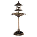 3 in 1 Garden Bird Bath Bowl Pedestal with Bird Feeder, Large Water Basin, Underneath Flower Planter, Bronze