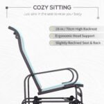 Gliding Lounger Chair, Single Rocker with Lightweight Metal & Mesh Construction, White - Image 5