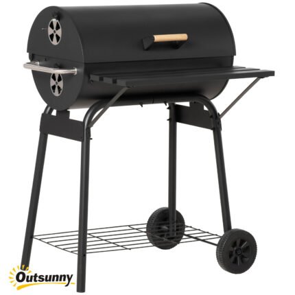 30" Portable Charcoal Barbecue Grill with Wheels Outdoor Barbecue