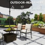 Patio Umbrella Base with Table Tray, Heavy Duty Weighted Umbrella Stand，Wheels Handles, 176lbs，Stand Filling - Image 7