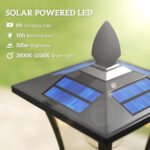 63" Solar Lamp Post Lights 2 Pack, Waterproof LED Solar Light Posts with Planter, Black - Image 4