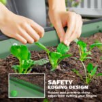 7' x 3' x 1' Raised Garden Bed Set, 2PCS Raised Beds for Gardening with Metal Plant Stakes, Green - Image 6