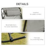 Outdoor Rocking Chair Set of 2, Patio Folding Lawn Rocker Set with Headrests for Yard, Patio, Deck, Backyard, Gray - Image 7