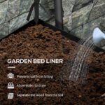 Raised Garden Bed with Legs and Cover, Metal Elevated Planter Box with Bottom Shelf and Liner for Vegetables, Black - Image 6
