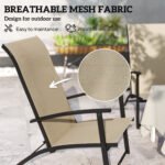 Set of 2 Outdoor Dining Chairs with High Back, Armrests, Folding Patio Chairs for Patio, Lawn, Camping, Beige - Image 4