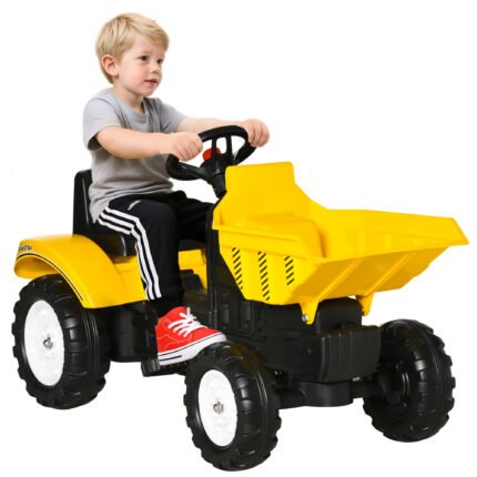 Kids Construction Ride-On with LED Lights, Trailer and Working Digger Arm