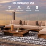 Reversible Outdoor Rug Carpet with LED Lights, Carry Bag & Ground Stakes for Backyard, Deck, Picnic, Beach, 10' x 8' - Image 6