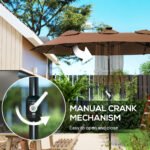 Double-sided Patio Umbrella, 9.7 ft. Outdoor Umbrella with 45-Degree Tilt and Crank, LED Solar Light and 12 Ribs - Image 6