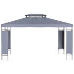 10' x 13' Patio Gazebo, Double Roof Outdoor Gazebo Canopy Shelter with Screen Decorate Corner Frame, for Garden, Lawn, Backyard and Deck, Gray - Image 7