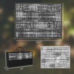 Reversible Outdoor Rug Carpet with LED Lights, Carry Bag & Ground Stakes for Backyard, Deck, Picnic, Beach, 12' x 9' - Image 3