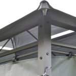 10' x 13' Outdoor Soft Top Gazebo Pergola with Curtains, 2-Tier Steel Frame Gazebo for Patio, Sage Gray - Image 8