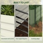 Galvanized Steel Planter Box with Crop Cage and Shade Cloth, Raised Garden Bed for Flowers, Veggies and Herbs, Beige - Image 7