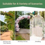 7Ft Garden Arch Arbor, Metal Arch Trellis for Climbing Vines, Garden Archway for Wedding, Bridal Party, Ceremony - Image 6