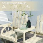 2-Seat Wooden Garden Bench with Table, Umbrella Hole, High Backrest, Armrests for Backyard, Patio, Garden, Natural Wood - Image 7