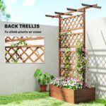 Wooden Trellis Planter Box, Raised Garden Bed to Grow Vegetables, Herbs and Flowers - Image 4